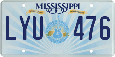MS license plate LYU476