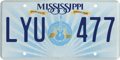 MS license plate LYU477