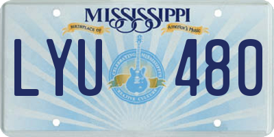 MS license plate LYU480