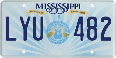 MS license plate LYU482