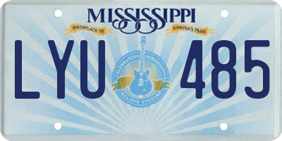 MS license plate LYU485