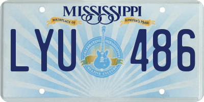 MS license plate LYU486