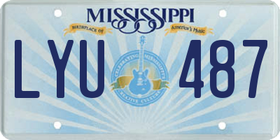 MS license plate LYU487