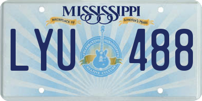 MS license plate LYU488
