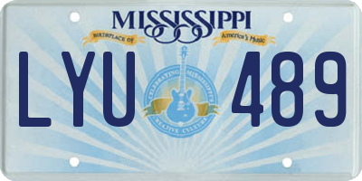 MS license plate LYU489