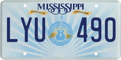 MS license plate LYU490