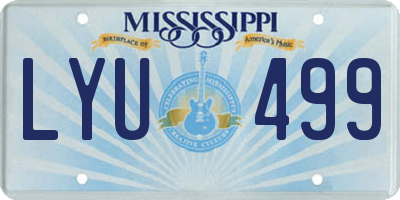 MS license plate LYU499