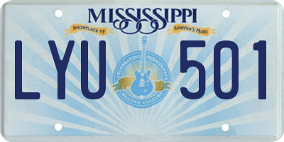 MS license plate LYU501