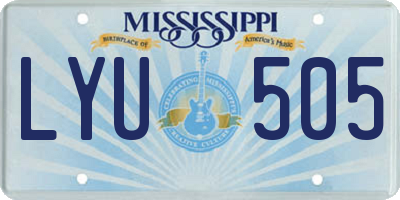 MS license plate LYU505
