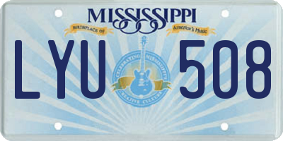 MS license plate LYU508