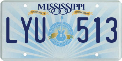 MS license plate LYU513