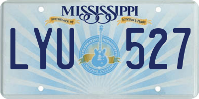 MS license plate LYU527