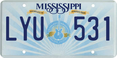 MS license plate LYU531