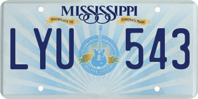 MS license plate LYU543