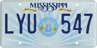MS license plate LYU547