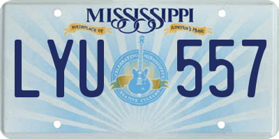 MS license plate LYU557