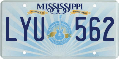 MS license plate LYU562