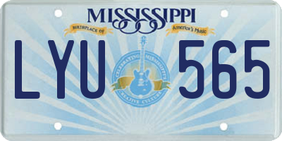 MS license plate LYU565