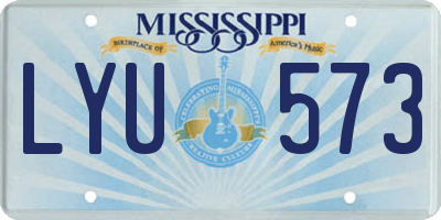 MS license plate LYU573
