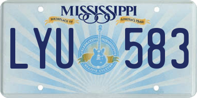MS license plate LYU583