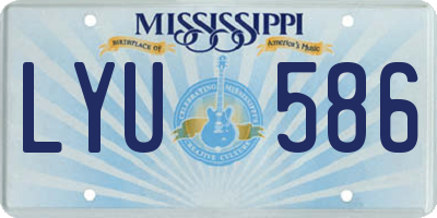 MS license plate LYU586