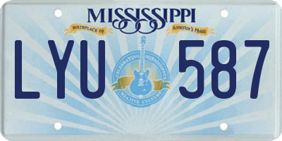 MS license plate LYU587