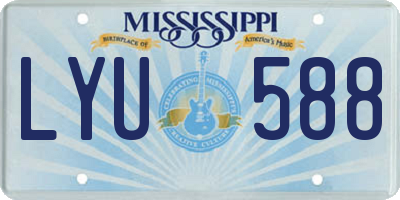 MS license plate LYU588