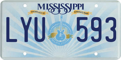 MS license plate LYU593