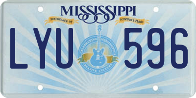 MS license plate LYU596