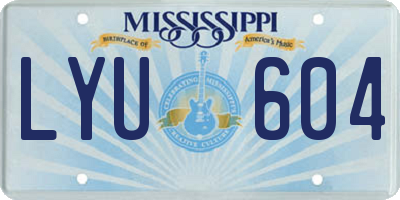 MS license plate LYU604
