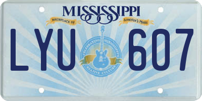 MS license plate LYU607