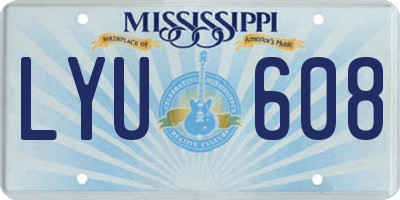 MS license plate LYU608