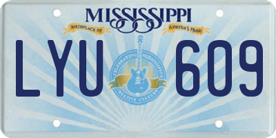 MS license plate LYU609
