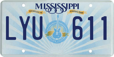 MS license plate LYU611