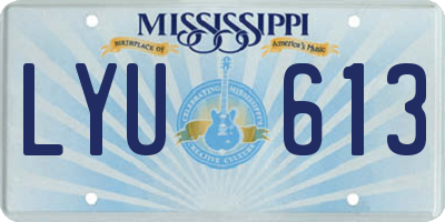 MS license plate LYU613