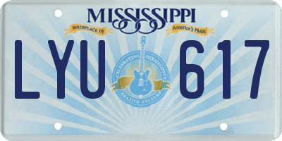 MS license plate LYU617
