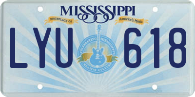 MS license plate LYU618