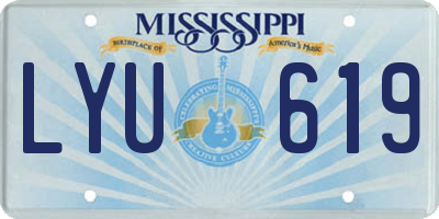 MS license plate LYU619