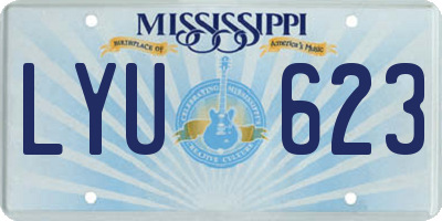 MS license plate LYU623