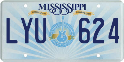 MS license plate LYU624