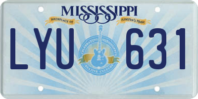 MS license plate LYU631