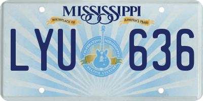 MS license plate LYU636