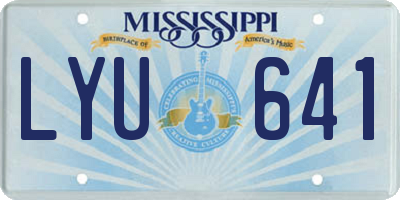 MS license plate LYU641