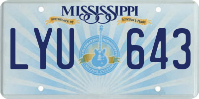 MS license plate LYU643