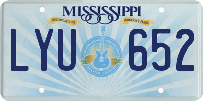 MS license plate LYU652