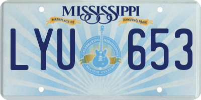 MS license plate LYU653