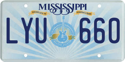 MS license plate LYU660