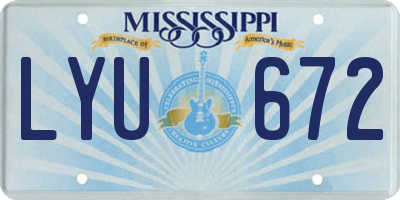 MS license plate LYU672