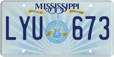 MS license plate LYU673