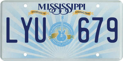 MS license plate LYU679